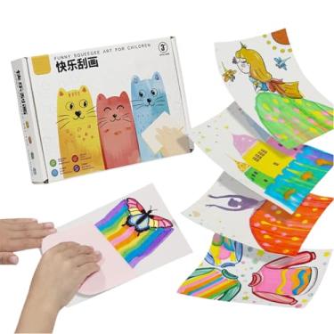 Imagem de Lovyan 22PCS Rainbow Scratch Art Cards Squeeze Magic Reveal Craft Kits, Double-Sided Dot Line Color Scratch Painting Paper Set Party Favors for Boys and Girls