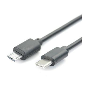 Imagem de A3vsbr adaptador usb com conector tipo c macho pra micro b v8 macho cabo otg