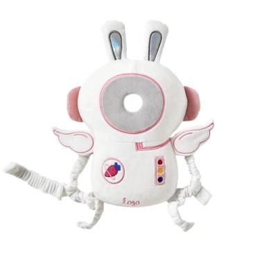 Imagem de Mochila protetora de cabeça de bebê, espuma de memória, proteção de cabeça de andador de bebê infantil, proteção de segurança de cabeça de queda de 3 lados (coelho espacial rosa)