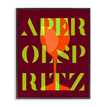 Imagem de Stupell Industries Moderno Aperol Spritz Preto Emoldurado Giclee Wall Art Design por Daphne Polselli, 11 x 14