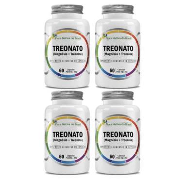 Imagem de Kit 4x Suplemento Alimentar Magnésio Treonato 600mg 60 cápsulas Flora 