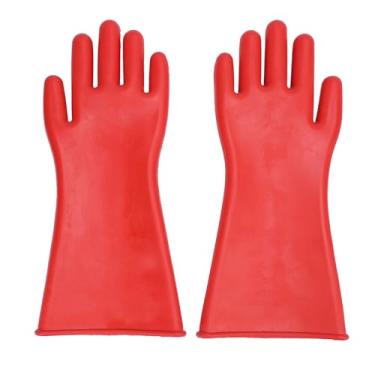 Imagem de Luvas de Protetor de Borracha Isoladas de Alta Tensão de Alta Tensão de 12kV Luvas de Proteção de Segurança de Eletricista para Tarefas à Prova de água