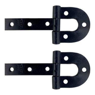 Imagem de Par De Dobradiça Porteira Ferradura Forjada 220mm Tarza