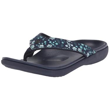 Imagem de Spenco Chinelo floral feminino Yumi Nuevo, Azul-marinho escuro, 5.5