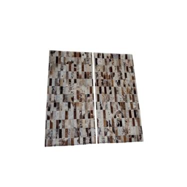 Imagem de Tapete De Couro Natural Par Beira Cama (Passadeira) 1,00 x 0,50 M (Mesclado Tiras)