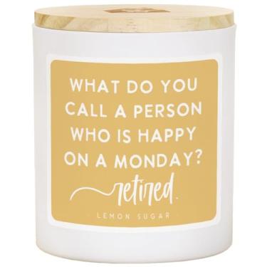 Imagem de Simply Said, INC Retirement Candle, Happy On Monday, cera de soja premium com aroma de limão, 325 ml, derramada à mão nos EUA, CDL1312