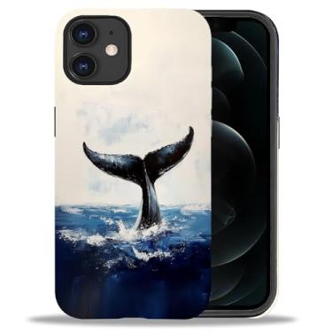 Imagem de Bvkilrvc Capa para iPhone 11, capa de telefone fosca com estampa de cauda de baleia capa protetora engraçada de silicone líquido resistente a impactos anti-arranhões à prova de choque