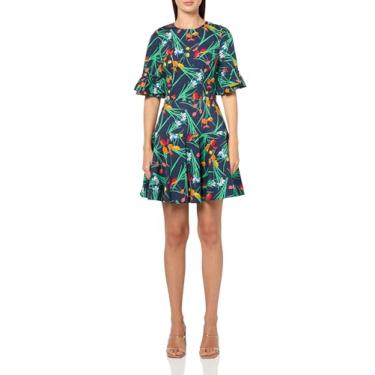 Imagem de Shoshanna Vestido feminino Agustus floral Solange, Azul-marinho multi, 40