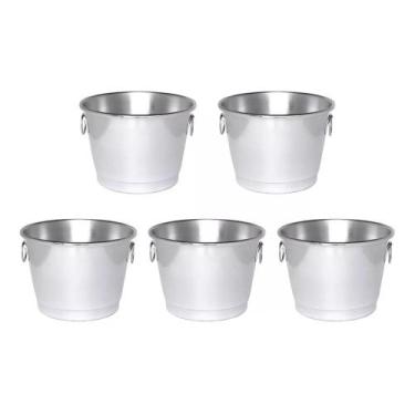Imagem de Balde de Gelo Polido 5 Litros Aluminio 5 Peças Pub Bar - Terramada Alu