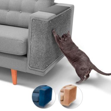 Imagem de Protetor De Sofá E Arranhador Para Gatos Par - Ricapet, Cinza, 100x50