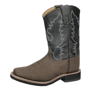 Imagem de Smoky Mountain Boots Tyler Botas infantis de couro com bico quadrado e sola de crepe, Marrom/preto, 12 Little Kid