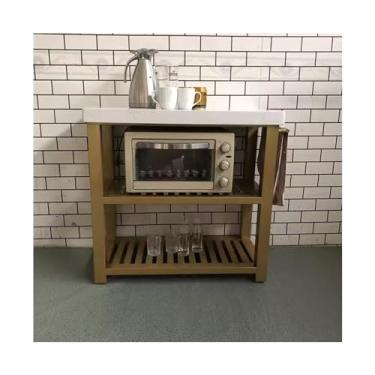 Imagem de Carrinho de Armazenamento Mesa de cozinha ilha forno móvel cozinha operação mesa armário de armazenamento aparador rack de armazenamento Carrinho de Armazenamento