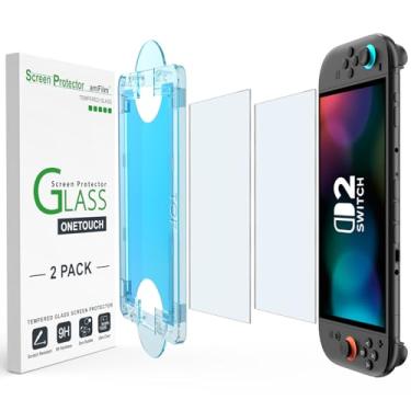 Imagem de amFilm Alinhamento automático OneTouch para Switch 2025 protetor de tela fosco, vidro temperado, instalação em 30 segundos, sem bolhas, antirreflexo, sensível ao toque, antiimpressão digital