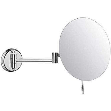Imagem de Espelho de banheiro ampliação 3 vezes espelho de maquiagem de um lado espelho de barbear telescópico dobrável (cor: fundo elíptico) (fundo redondo)