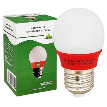 Imagem de Lâmpada Bolinha Led 2W 220V Vermelha E27 - ECOLUME, 220V