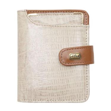 Imagem de Carteira Feminina de Couro com Ponteira 033 - Artlux, Creme