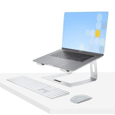 Imagem de StarTech.com Suporte de laptop para mesa, suporta 5 kg, alumínio, prata, suporte ergonômico para laptop, suporte portátil para laptop, suporte de computador para Macbook Air/Pro, Dell XPS, Lenovo