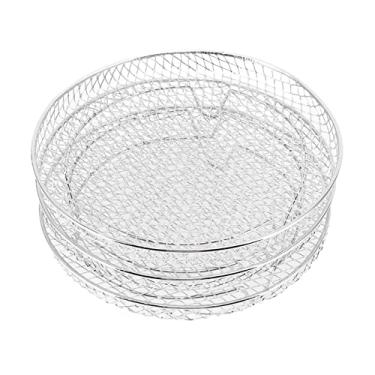 Imagem de Rack Desidratador Redondo de Aço Inoxidável de 3 Camadas C Compatível Com Acessórios para Fritadeira de Ar Kosori - Perfeito para Secar e Cozinhar Alimentos