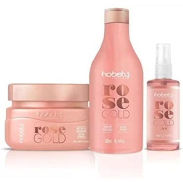 Imagem de Hobety Trio Rose Gold Shampoo+Máscara 2x300+Sérum 60ml