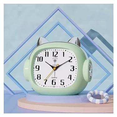 Imagem de Despertador quarto despertador operado por bateria com luz noturna, quartzo analógico sem tique-taque, operação simples para quarto de crianças mesa mesa relógio relógio de cabeceira (cor: D) (B)
