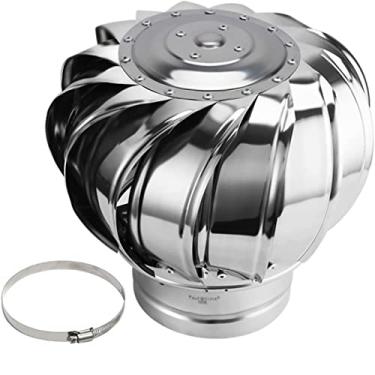 Imagem de Ventoinha de turbina giratória, tampa de ventilação, sino giratório de lareira em aço inoxidável 304, anticorrente descendente, 200 mm