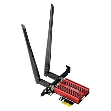 Imagem de GLOTRENDS WiFi 6E AX5400 PCIe WiFi Card for Desktop PC, Bluetooth 5.3, WPA3, 802.11ax Tri Band Wireless Adapter with MU-MIMO, OFDMA, Ultra-Low Latency, Supports Windows 11, 10 (64bit)