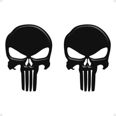 Imagem de Adesivo Caveira Punisher Justiceiro Bandeiras Resinado - SPORTINOX, Pr