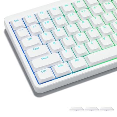 Imagem de Womier Teclas de baixo perfil, brilho através de teclas de teclado PBT personalizadas para teclado mecânico 60% 65% 75% 80% 100% Cherry Gateron MX Switchs, luz de fundo branca