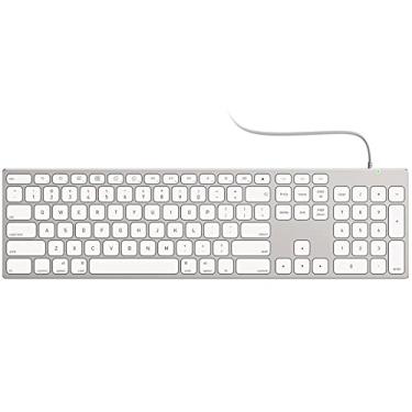 Imagem de Teclado USB com fio para Apple Mac, teclado de computador de tamanho completo de alumínio com teclado numérico compatível com Magic, iMac, MacBook Pro/Air Laptop e PC branco