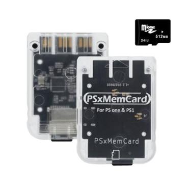 Imagem de Cartão de memória RetroScaler Psxmemcard PS1 - Suporta atualização de firmware e cartão de jogo de dados, inclui um cartão micro SD de 512 MB, para console de jogos PS1 e PS One
