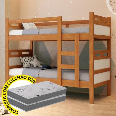 Imagem de Beliche Solteiro Barreto Lonçarcci Reforçada Grade Colchões D20 Bordado