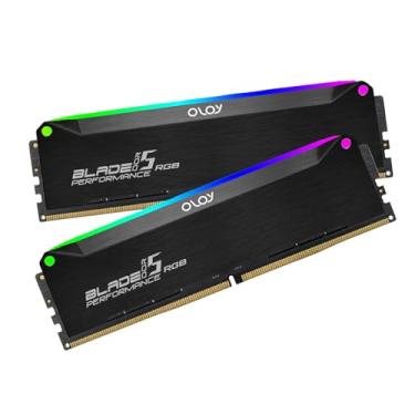 Imagem de OLOy DDR5 RAM 32 GB (2 x 16 GB) lâmina fina preta RGB 6400 MHz CL32 1,35 V Gaming UDIMM (MD5U1664321BRKDA)