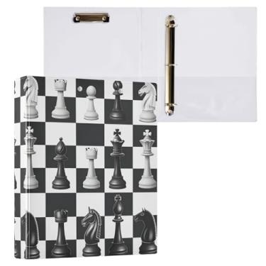 Imagem de Fichário com 3 anéis, xadrez, xadrez, 3,8 cm, fichário com 200 folhas para crianças, material escolar, mulheres, homens, escritório, 1 pacote