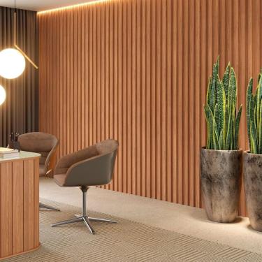 Imagem de Painel Ripado 183X134Cm Nature Pradel Móveis Freijó/Madeirado