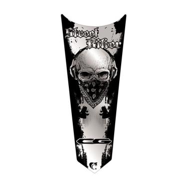 Imagem de Adesivo Faixa Gravata Tanque Moto Caveira Cor Preto