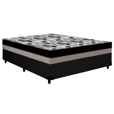 Imagem de Cama Box Viúva: Colchão Anatômico Ortobom D33-ep Iso 100 Double Face + Base Crc Courano Black(128x188x20)