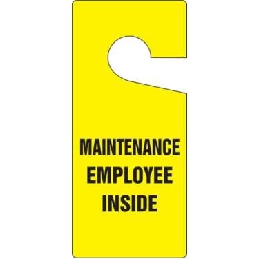 Imagem de Accuform TAD847 Etiqueta padrão para maçaneta de porta, Legend"Manutenção do Empreendedor", 23 cm de comprimento x 10 cm de largura x 0 cm de espessura, RP-Plástico, preto sobre amarelo (pacote com 10)