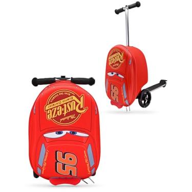 Imagem de Mala de scooter oficialmente licenciada de 45,7 cm para meninos, meninas, unissex | Bagagem infantil com rodas | Mala de transporte para crianças, Carros, Large