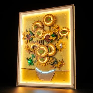 Imagem de MENZAVA Conjunto de luzes LED compatível com Lego 31215 Vincent Van Gogh Girassóis Art Blocos de Construção Modelo – Conjunto de modelos não incluído