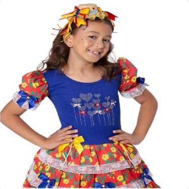 Imagem de Vestido Feminino Caipira Festa Junina Com Strass E Laços Cor:;Tamanho:42;Gênero:Feminino-Feminino