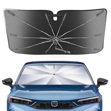 Imagem de Guarda-sol portátil para para-brisas personalizado adequado para Honda Civic 2022-2025, 2 em 1 cristal de gelo durável guarda-chuva compacto sombra UPF50+ UV proteção contra isolamento térmico janela