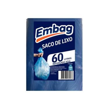 Imagem de Saco de Lixo Azul 60 Litros Reforçado 100 Unidades Embag