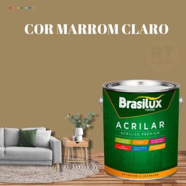 Imagem de Tinta De Parede Brasilux Acrilar Cor Marrom Fosca Lavável Antimofo Pre