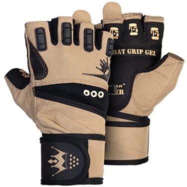 Imagem de Luvas de levantamento de peso Crown Gear para treino de crossfit – Luvas de musculação para academia para homens ou mulheres – Melhor para exercícios pesados de levantamento de peso integrados W. Pulseiras de suporte de pulso completo, Desert Tan, Small