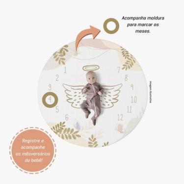 Imagem de Tapete Cenário Mesversário Anjinho Redondo 1,25m - PRESENTE-BRINDE