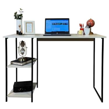 Imagem de Mesa Para Home Office Escrivaninha Industrial Quarto Notebook Escritorio Computador Para Estudos