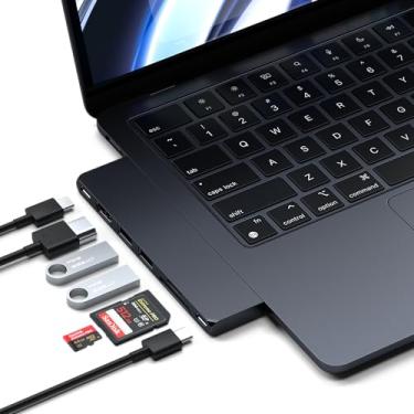 Imagem de Satechi USB C Adaptador Multiportas Pro Hub Slim, Dongle 7 em 1 - Para MacBook Pro/Air M2 com USB 4 portas, resolução 4K HDMI, USB 3.2 2ª Ger, leitor de cartão SD/TF e 100 W USB C PD (Meia-noite)