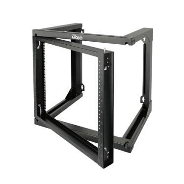 Imagem de Tecmojo Rack de montagem de parede 9U, rack de servidor, rack de servidor de estrutura aberta, rack de rede para computador/AV/dados/TI/equipamentos de mídia, 45,7 cm de profundidade, 40,6 cm de furos