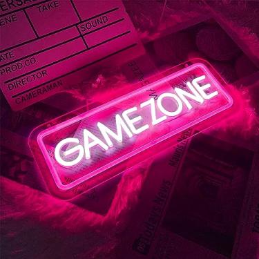 Imagem de Placa neon para gamer, regulável, zona de jogo, placas neon para decoração de sala de jogos, para decoração de quarto de meninas, presentes de jogadores alimentados por USB para adolescentes, meninas