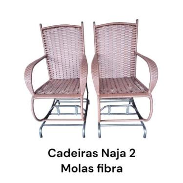 Imagem de Kit 2 unidades cadeiras naja 2 molas fibra jardim area sala quarto - L